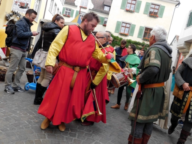 Centro storico: i Cavalieri di Santa Fina in attesa della seconda sfilata in costume (2)