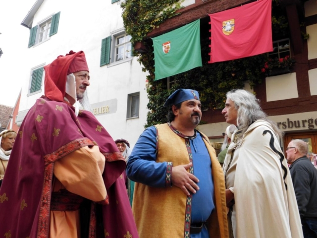 Centro storico: i Cavalieri di Santa Fina in attesa della seconda sfilata in costume (5)